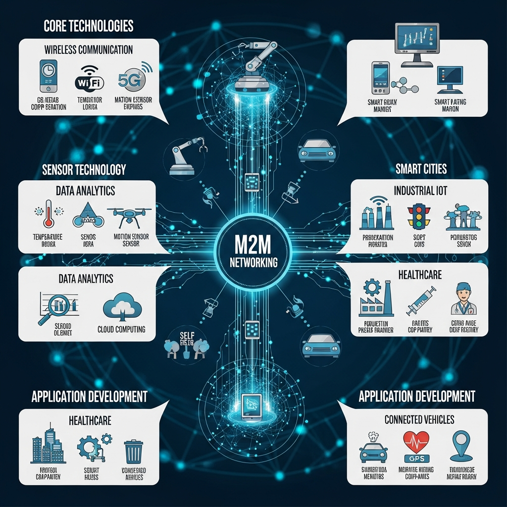 Core Technology and Application Development Based on M2M Networking